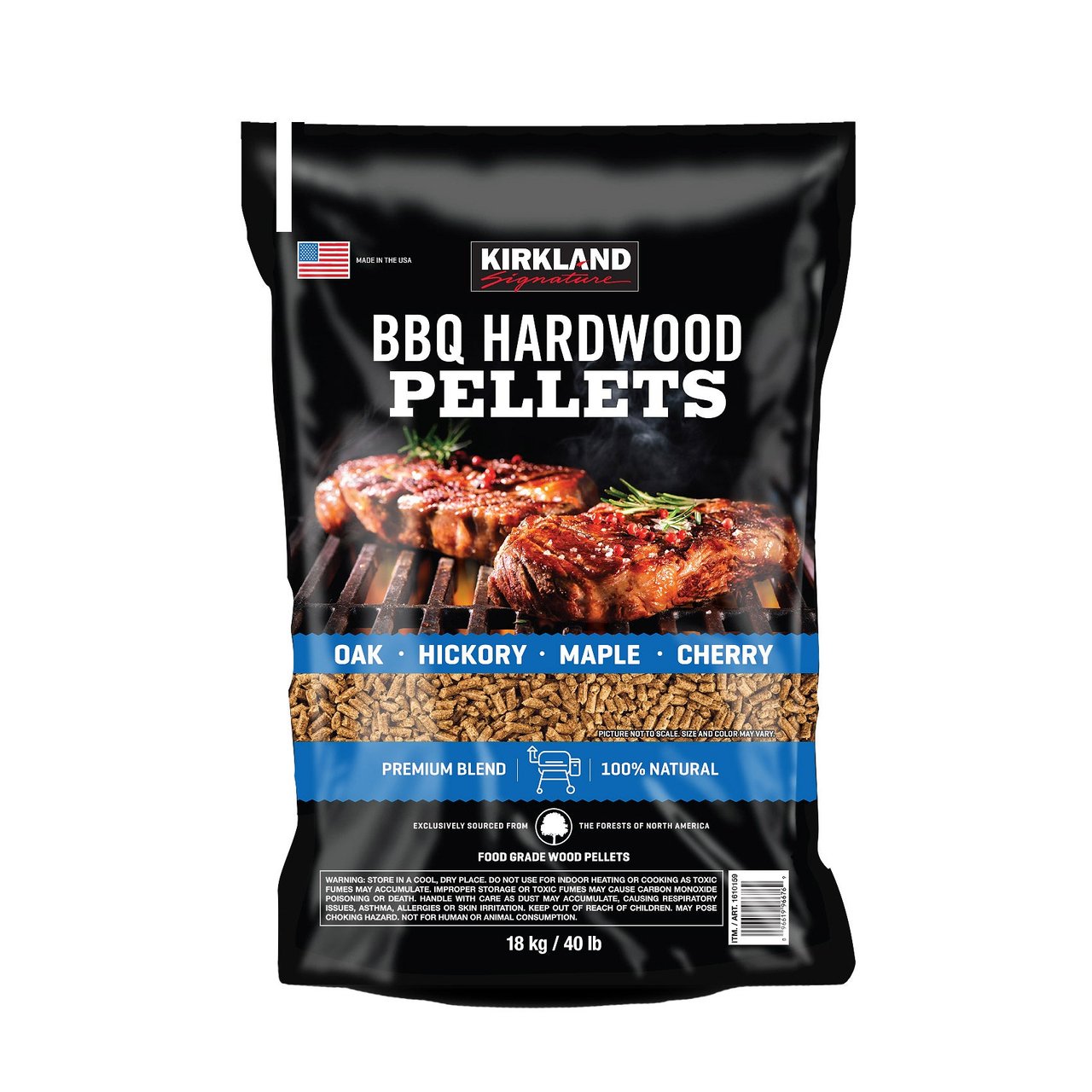 Kirkland Signature Premium Blend BBQ Hardwood Pellets, 40 lb - Image 1