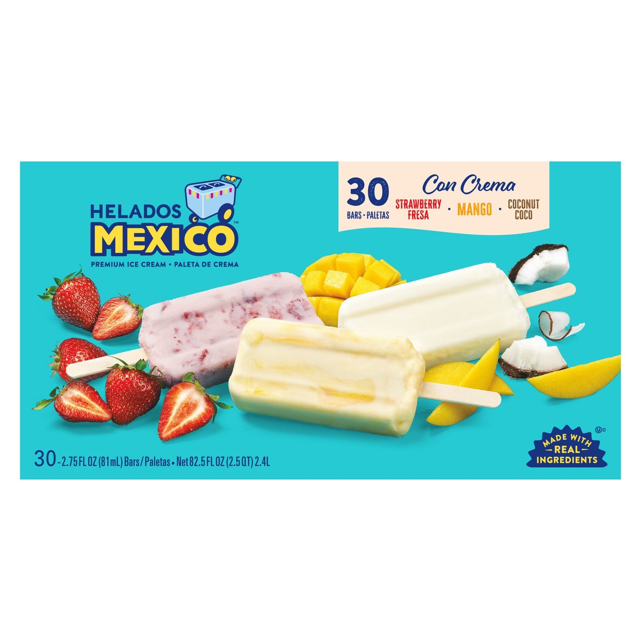 Helados Mexico Ice Cream Bars 30 Count Box