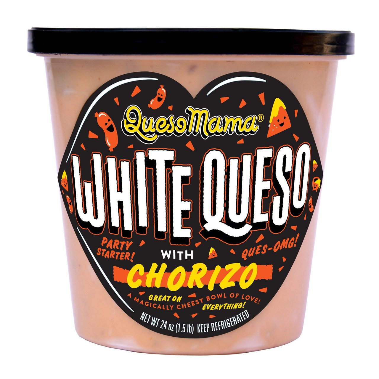 Queso Mama White Queso with Chorizo 24 Ounce Container - Image 1