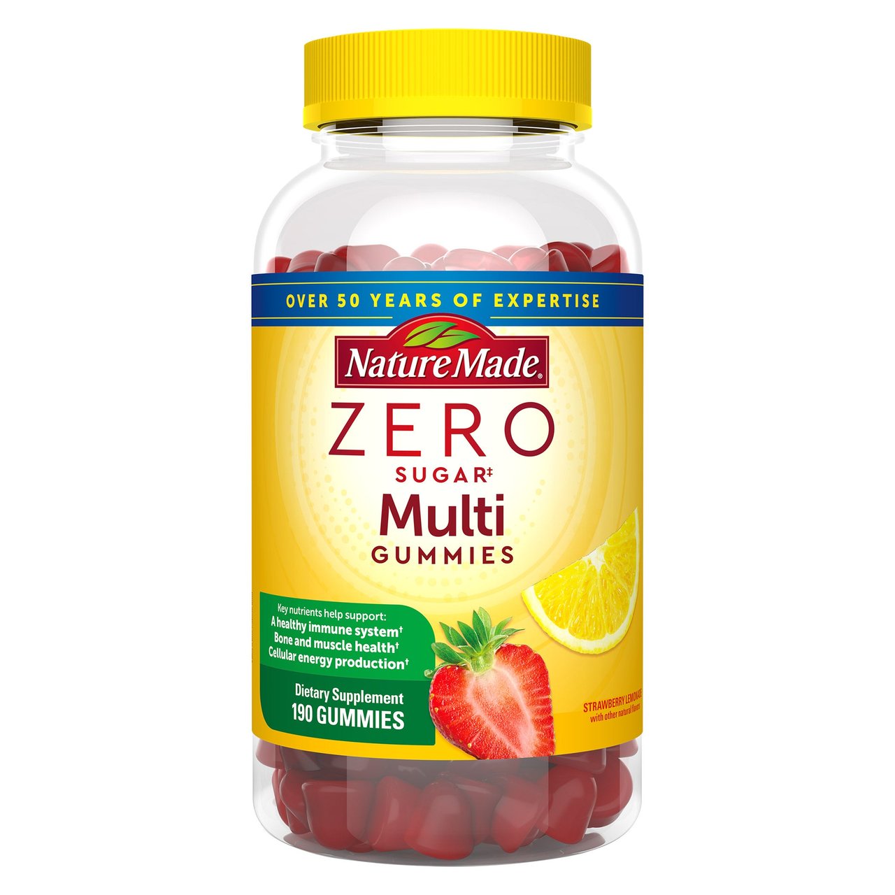 Nature Made Zero Sugar Multivitamin Gummies, 190 Count