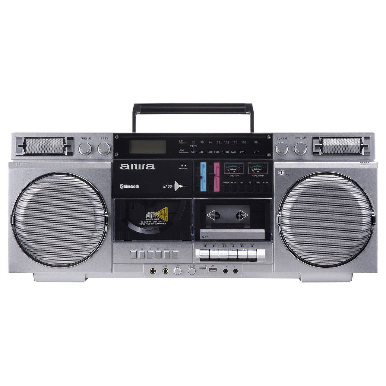 AIWA RETRO BOOMBOX SILVER - Image 1