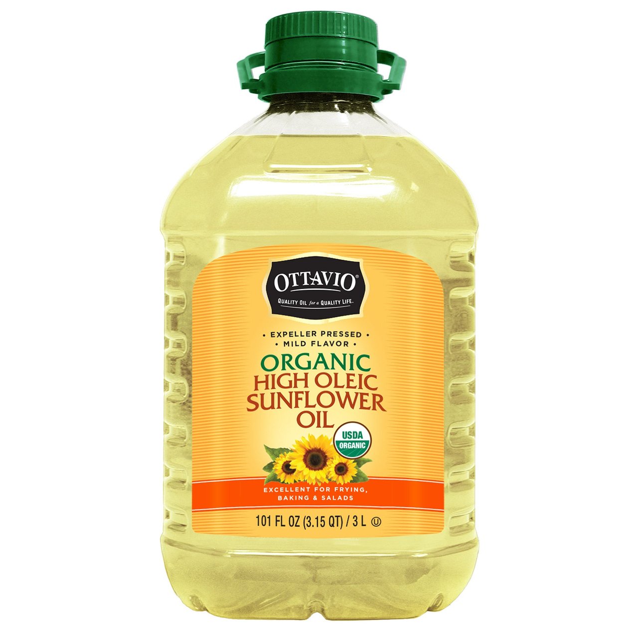 Ottavio Organic High Oleic Sunflower Oil 3 Liter