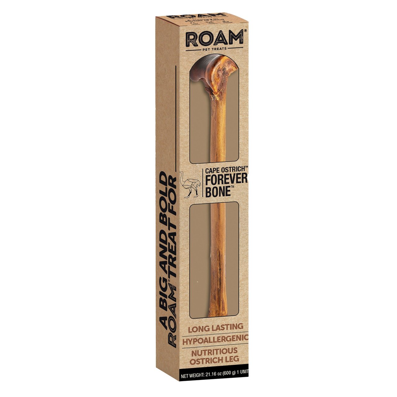 Roam Ostrich Bone Dog Chew Bone - Image 1