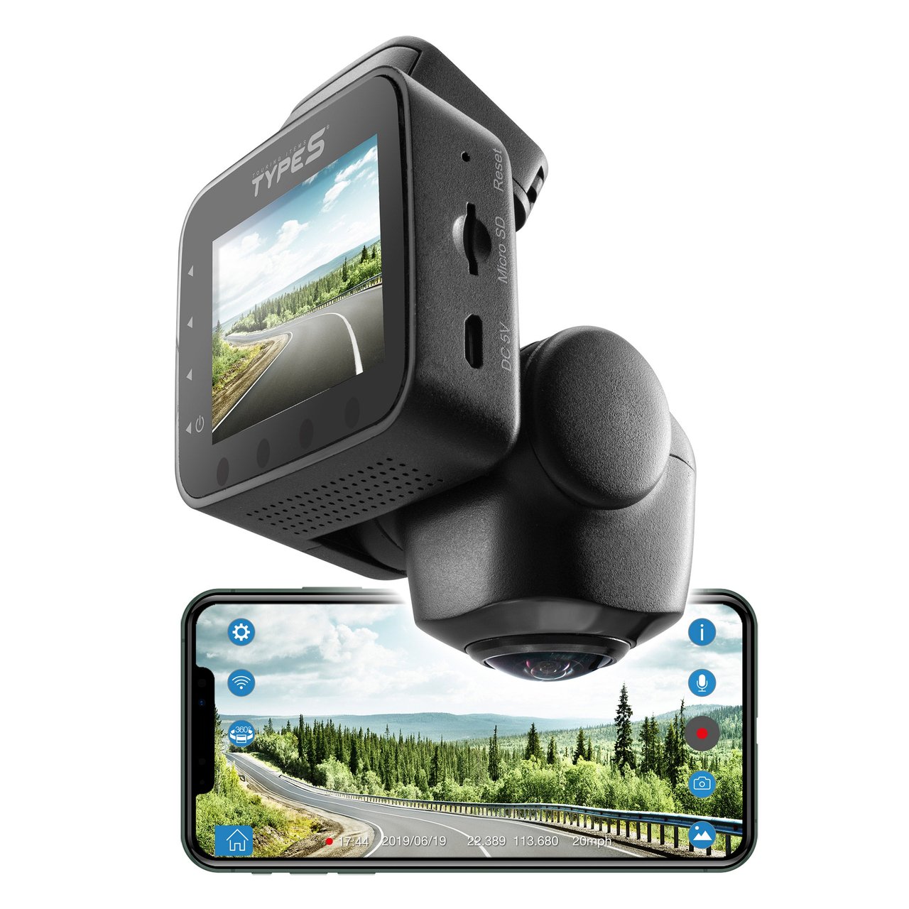 TYPE S 1080P HD 360 DASH CAM - Image 1