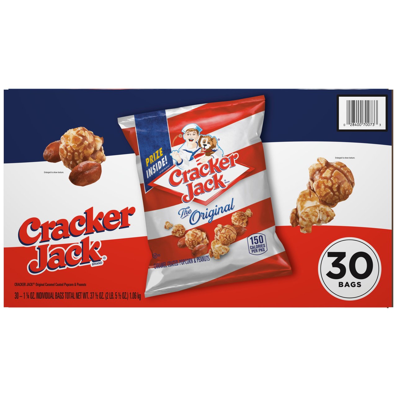 Cracker Jack Original Caramel Popcorn & Peanuts, 1.25 oz, 30-Count - Image 1