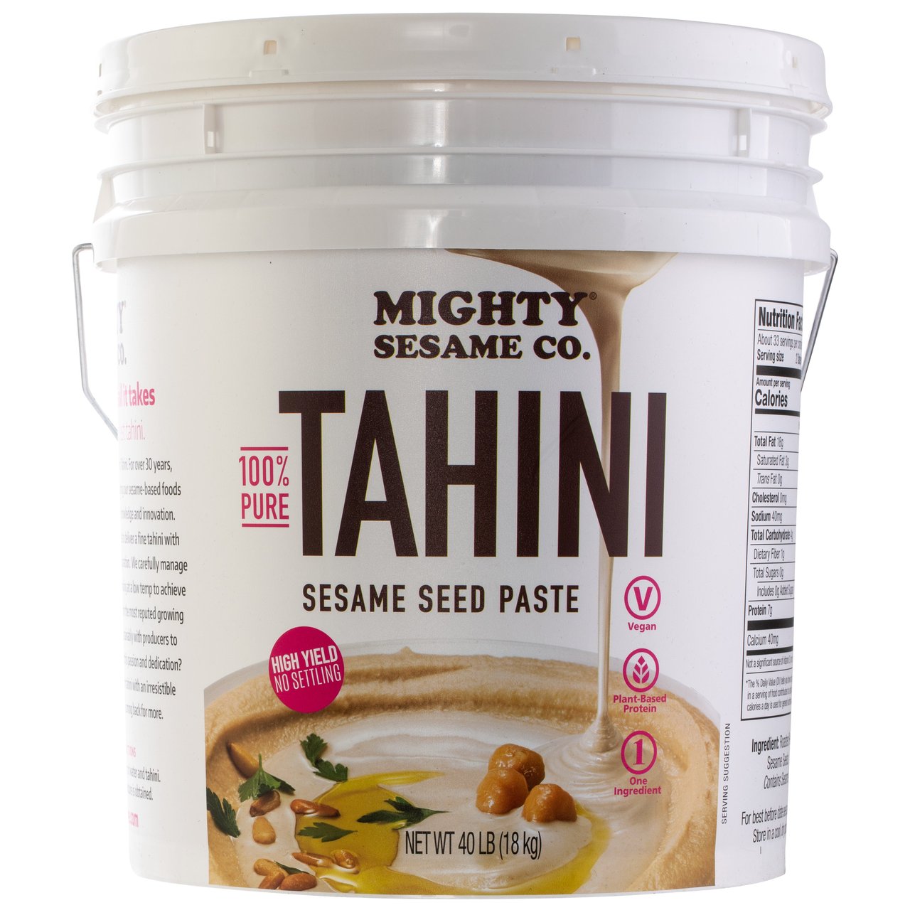 Mighty Sesame Co. Tahini Paste 40 lb Pail - Image 1