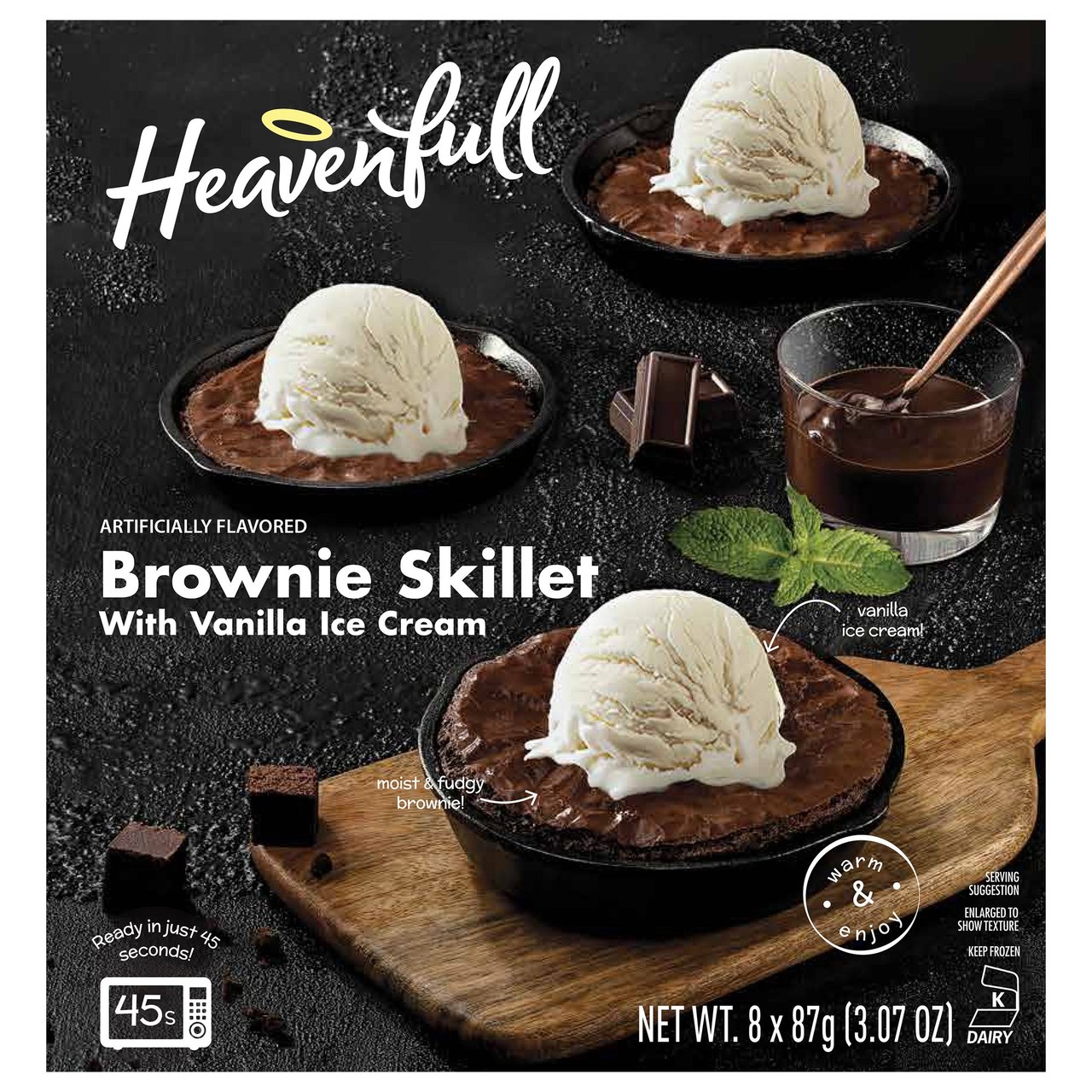 Heavenfull Brownie Skillet with Vanilla Ice Cream, 8/3.06 oz - Image 1