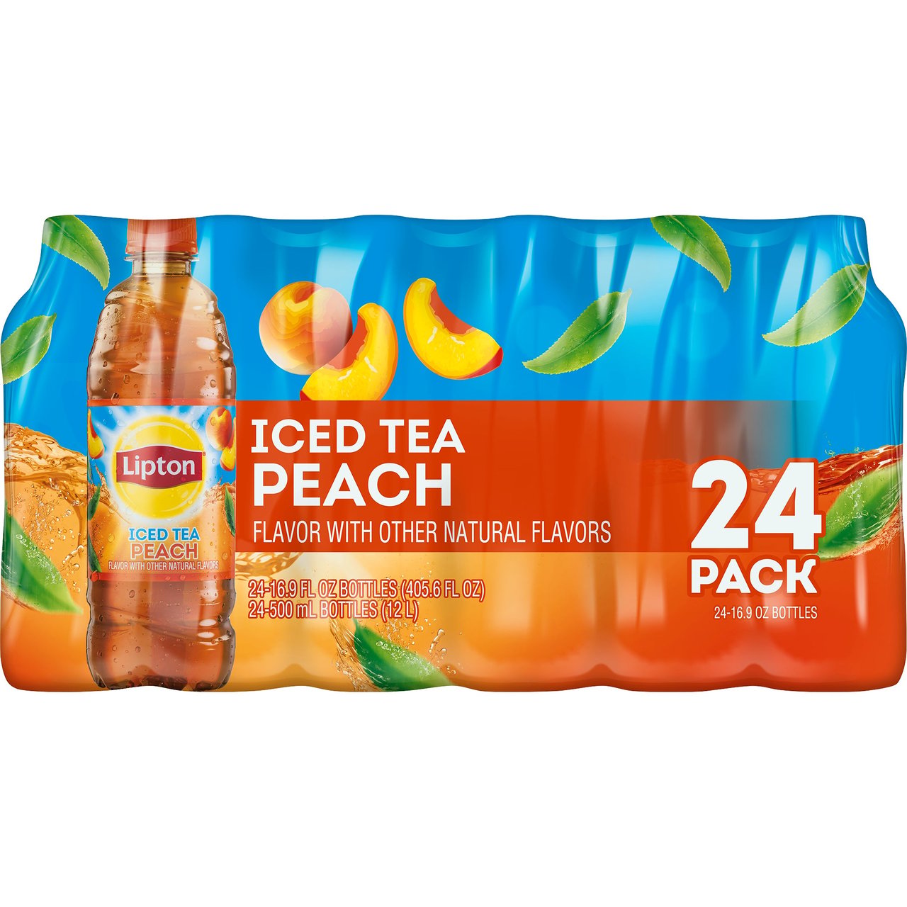Lipton Peach Iced Tea, 16.9 oz Bottles, 24 Pack