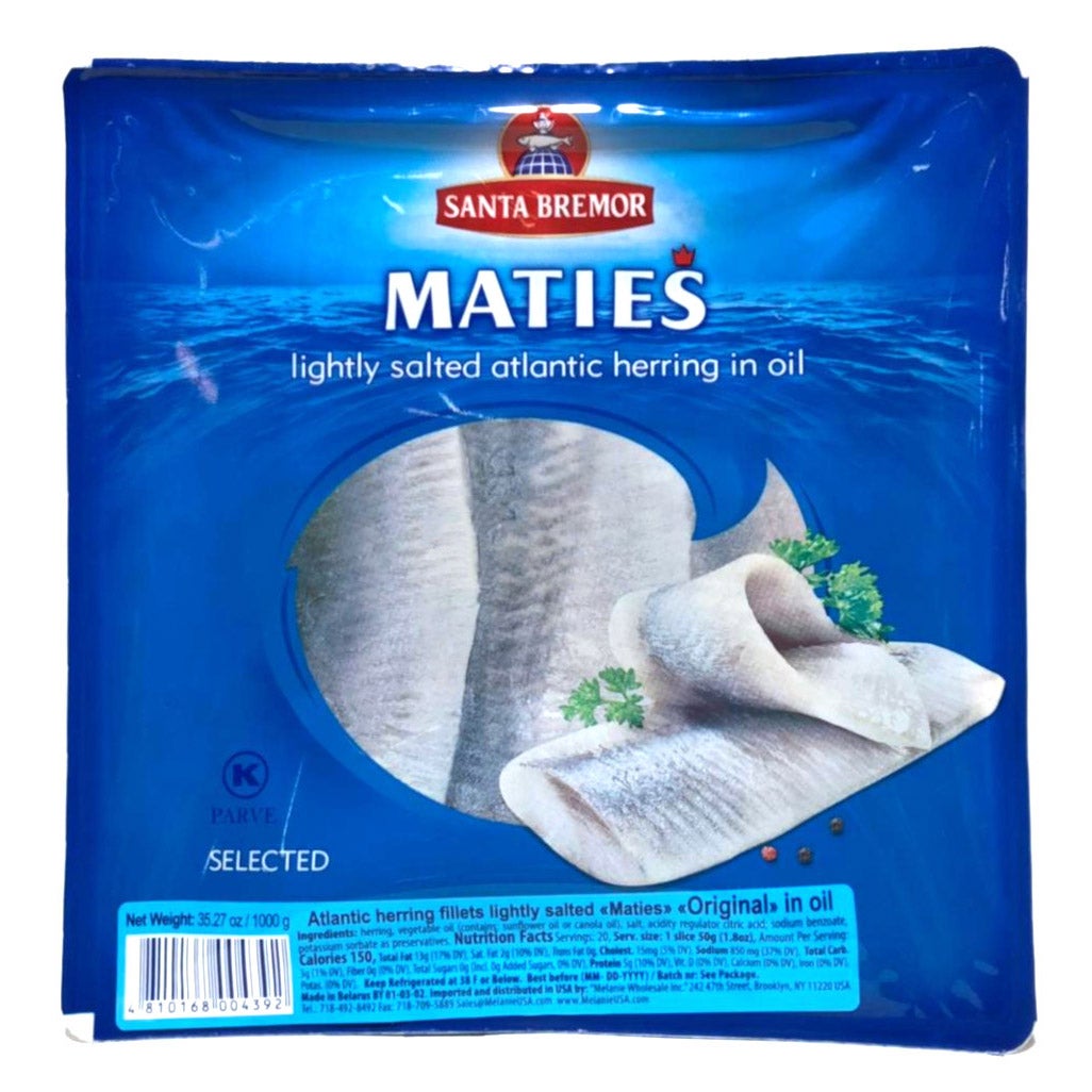 Santa Bremor Herring Maties in Oil 35 oz - Image 1