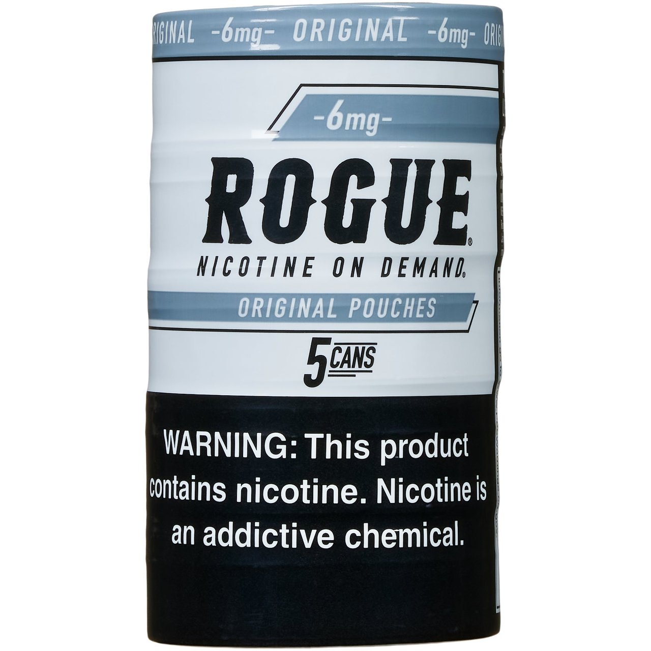 Rogue Original 6mg Nicotine Pouch 5/20-Count Can Roll - Image 1