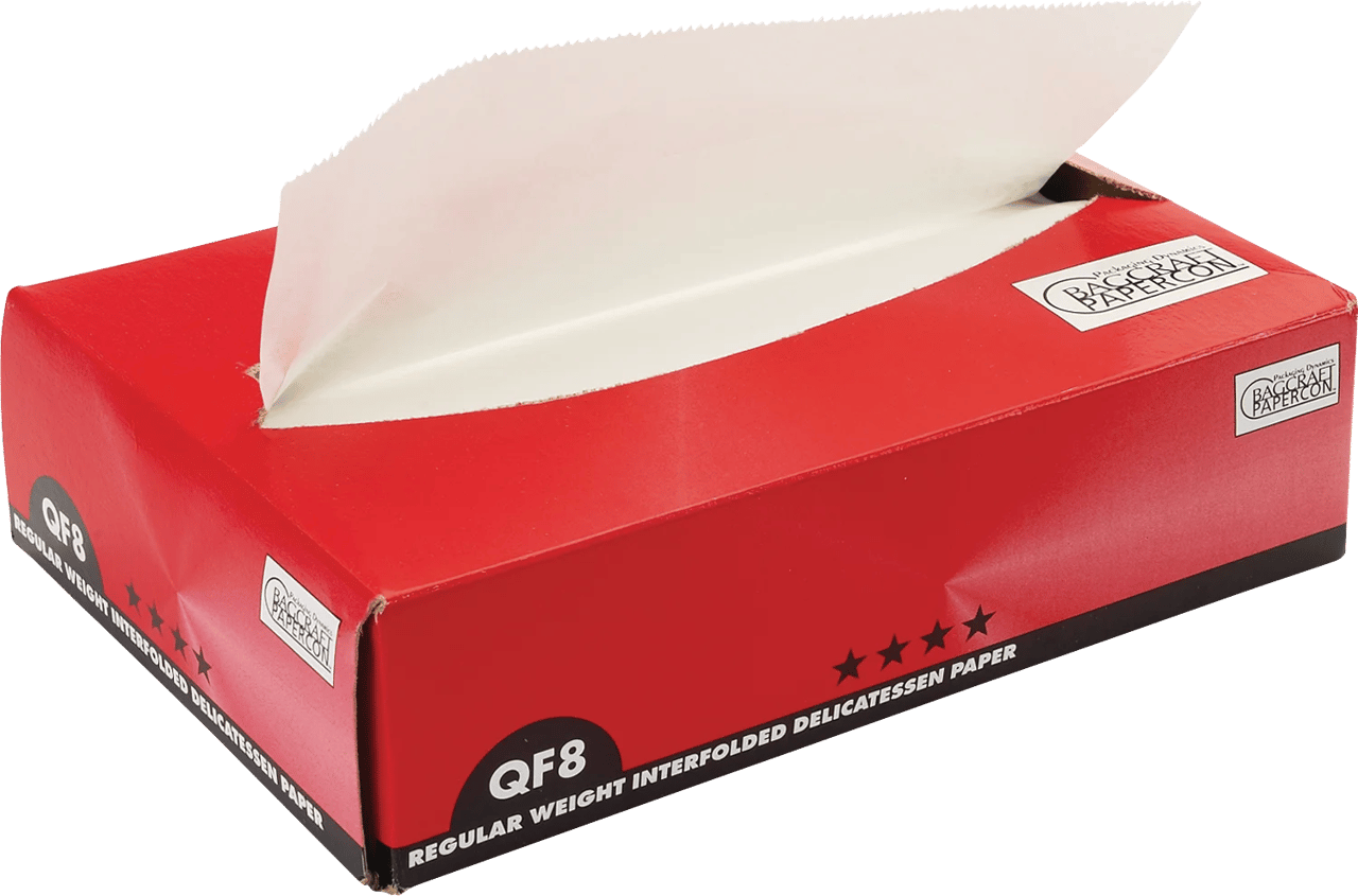 Bagcraft MarketWax 8" x 10.75" Interfolded Dry Wax Deli Paper White 500-Count