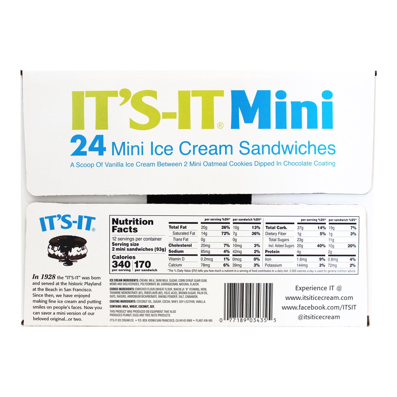 It's-It Mini Ice Cream Sandwiches, 24 Count, 66 Ounces - Image 1
