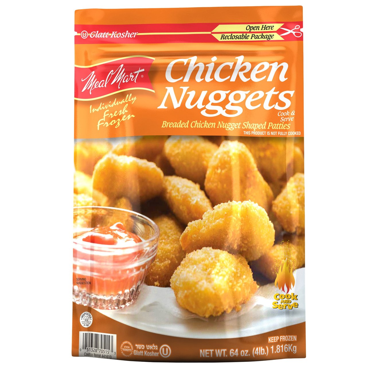 Meal Mart Kosher Breaded Chicken Nuggets 4 lbs - Image 1