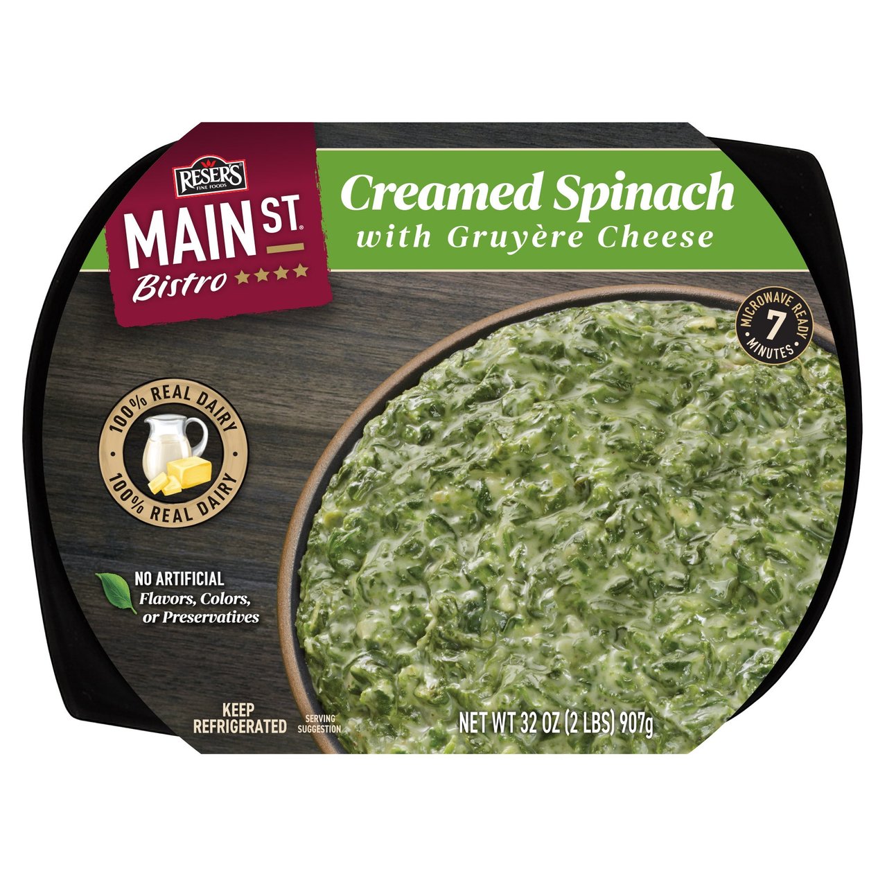 Main Street Bistro Creamed Spinach, 32 Ounces - Image 1