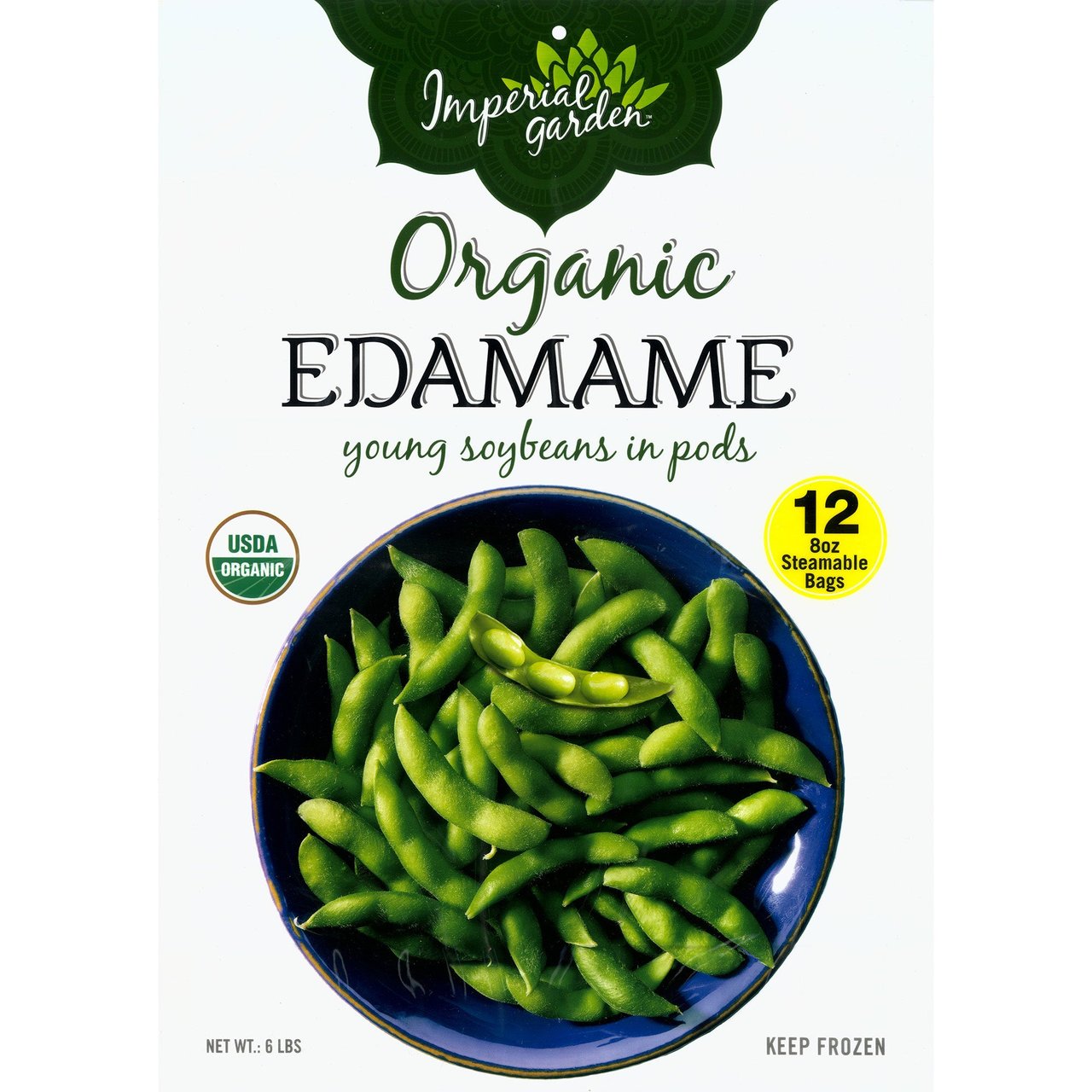 Imperial Garden Organic Edamame Steam Bags, 12/8 oz (6 lbs)
