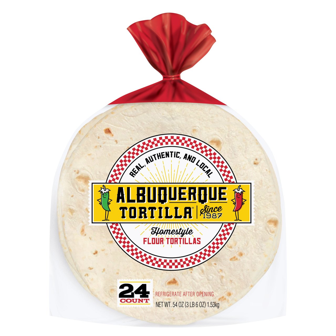 Albuquerque Tortilla Co. 8" Homestyle Flour Tortillas, 24 CT, 54 oz