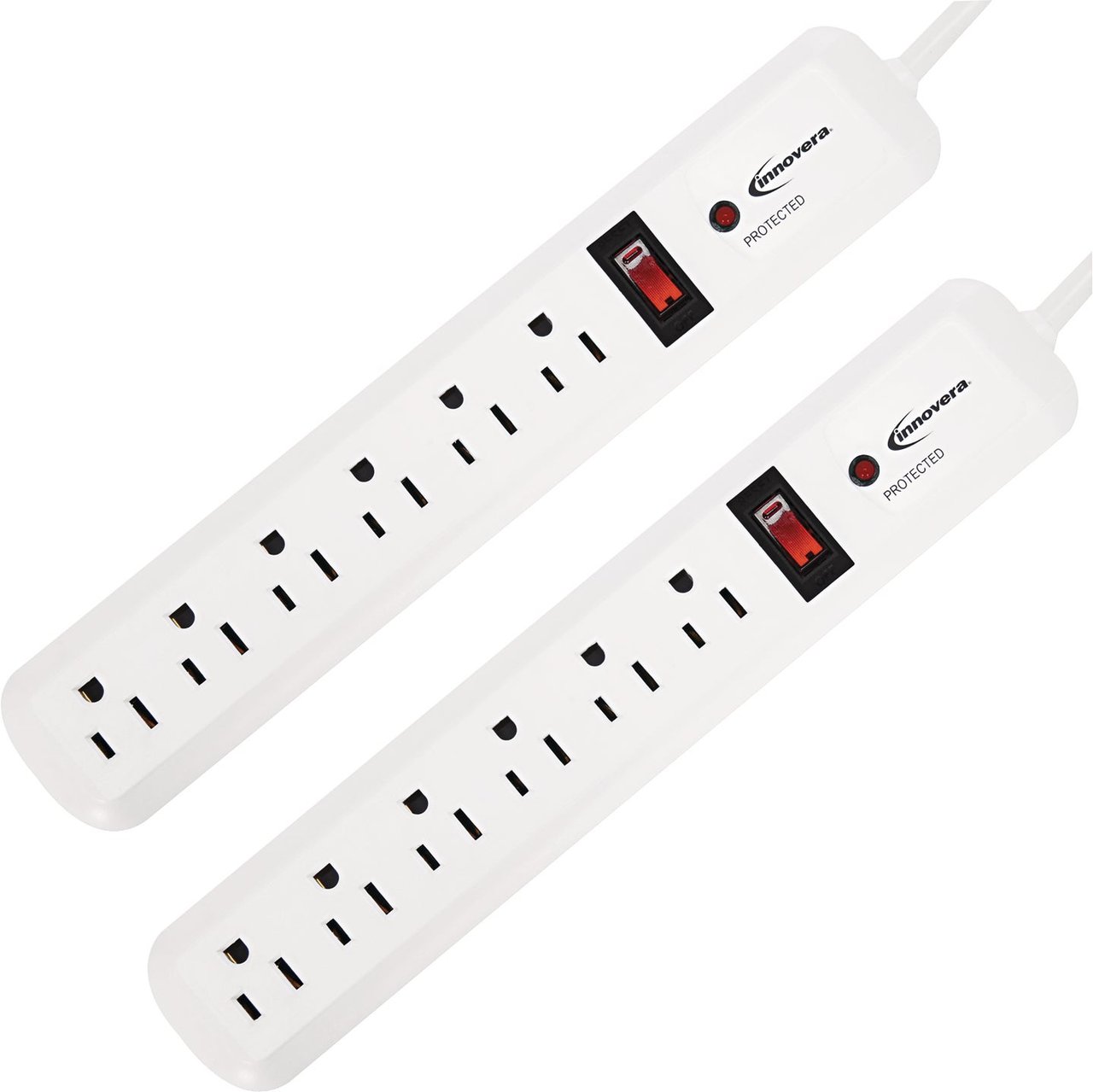 Innovera Surge Protector, 6-Outlet, 2-Count