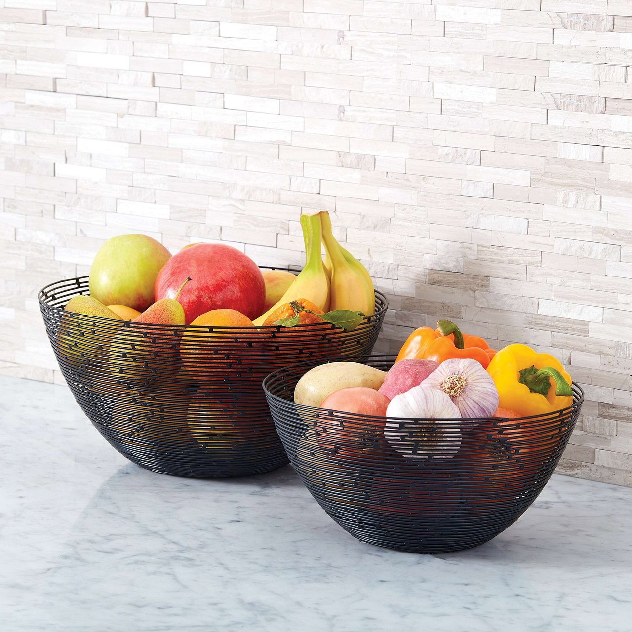 Gourmet Basics by Mikasa Metal Baskets, 2-Piece Set - Image 1