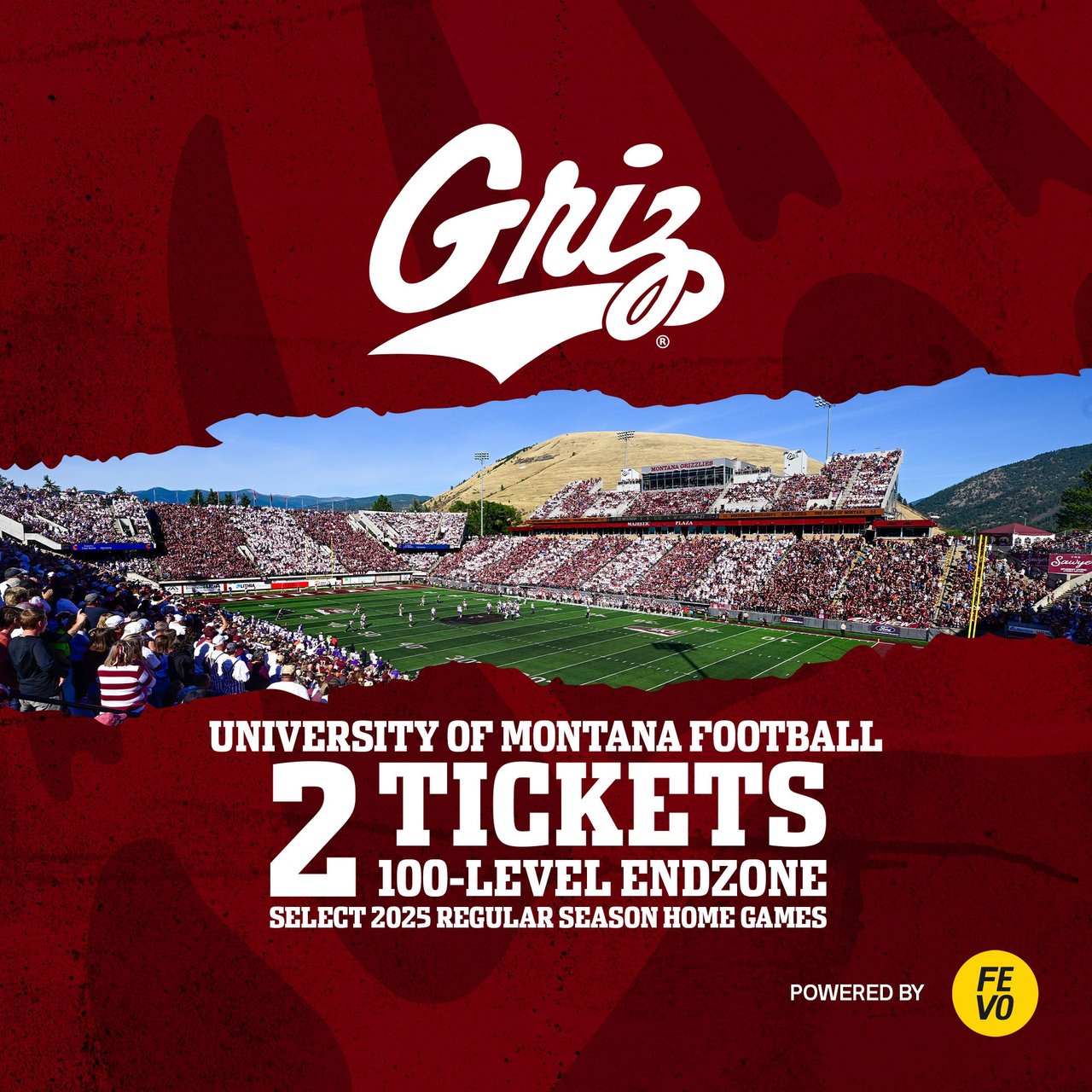 NCAA Montana Grizzlies Football 2-Pack 100 Level Tickets