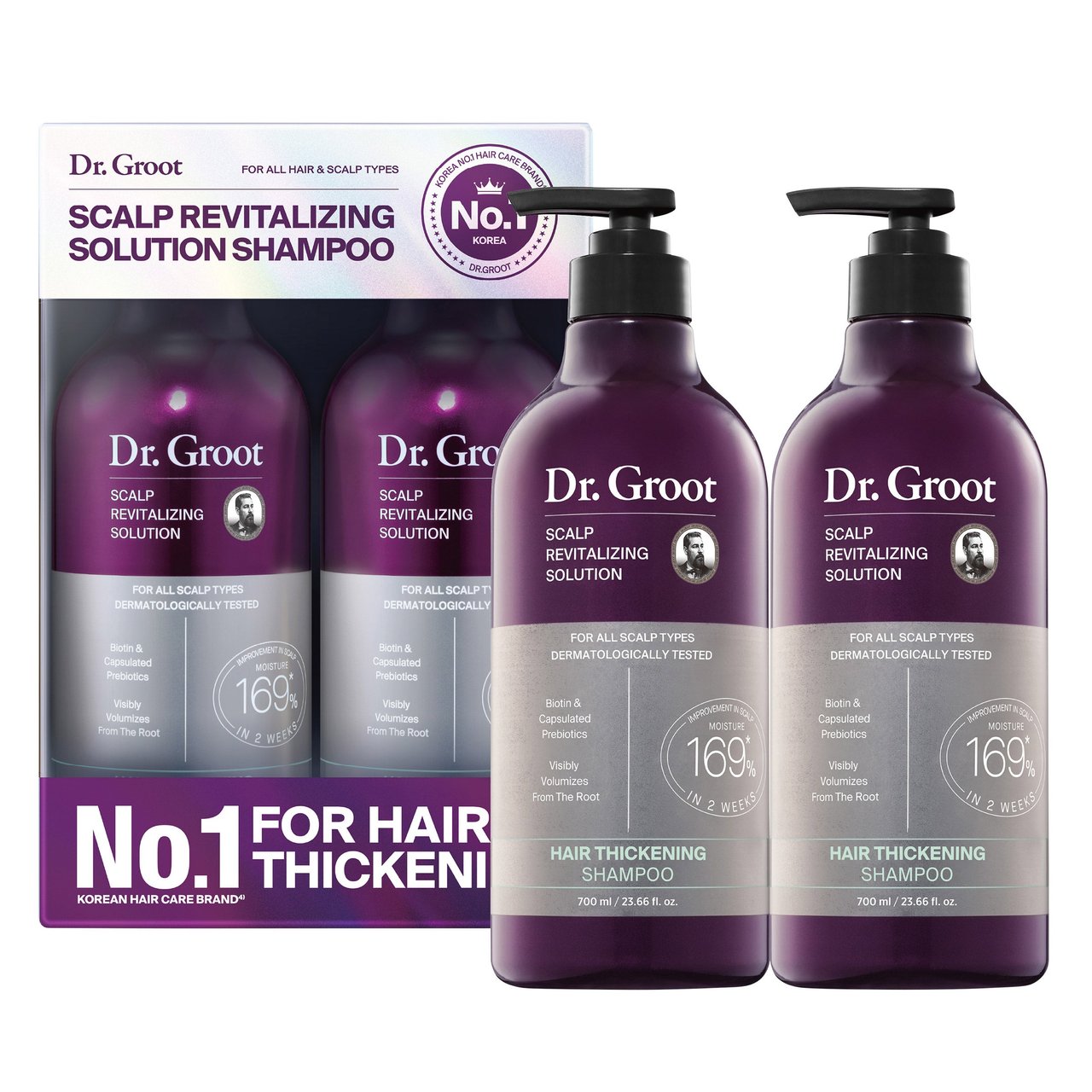 Dr. Groot Revitalizing Scalp Shampoo, 2 x 23.6 fl oz - Image 1