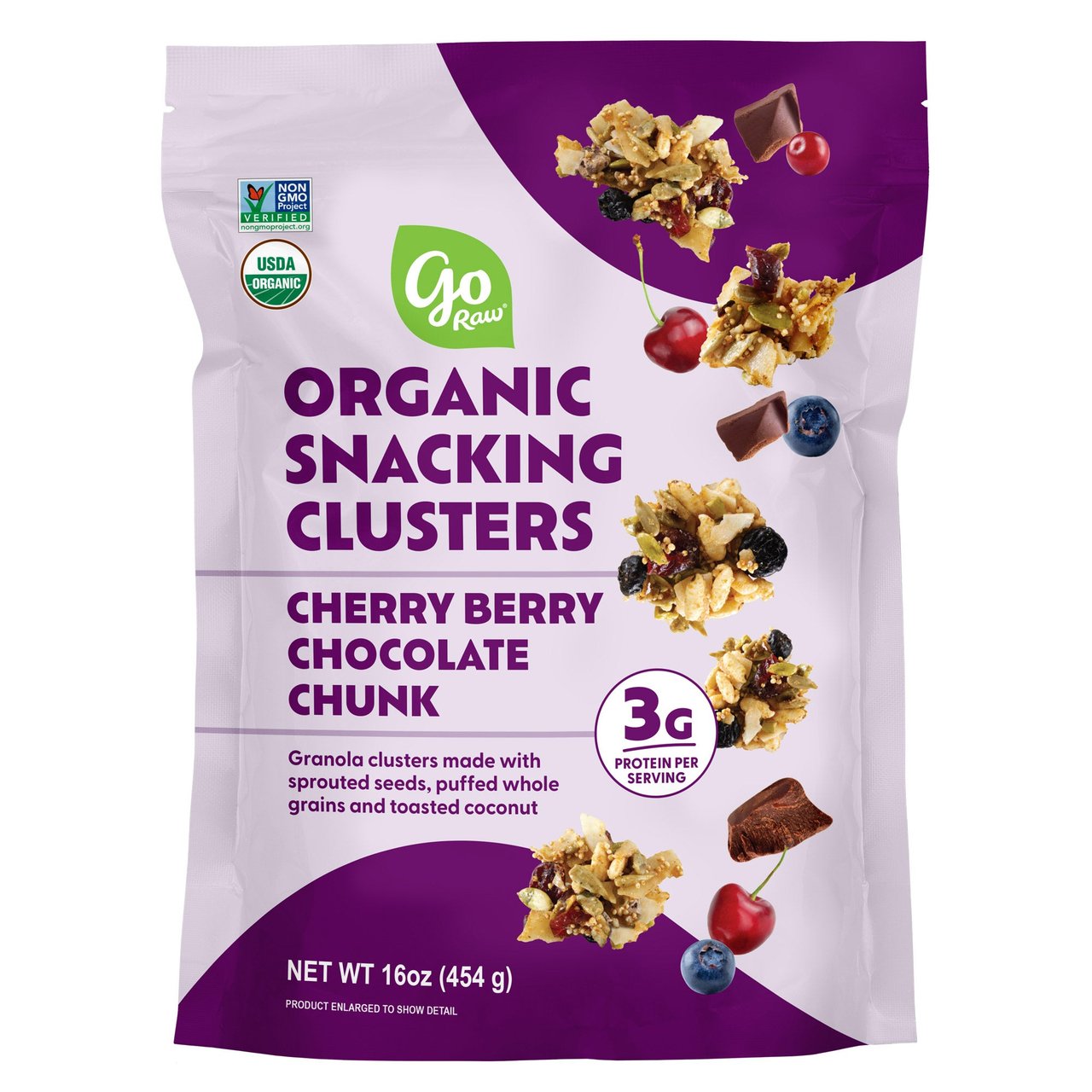Go Raw Organic Cherry Berry Chocolate Chunk Snacking Granola, 16 oz - Image 1