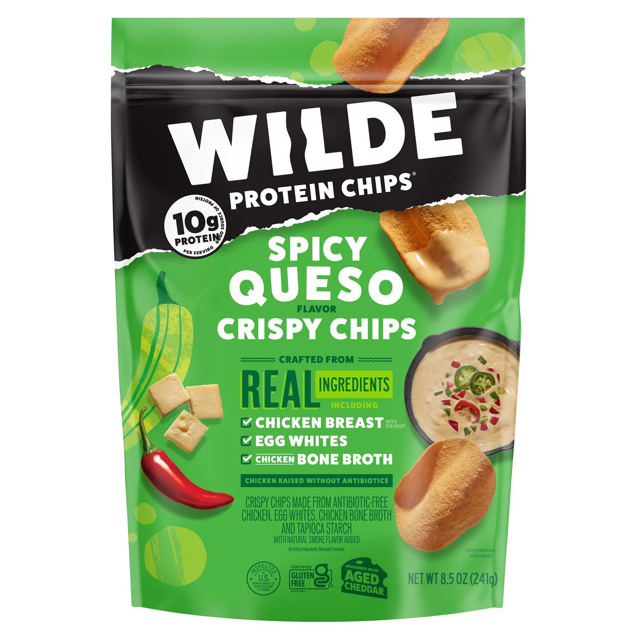 Wilde Protein Chips Spicy Queso 8.5oz - Image 1