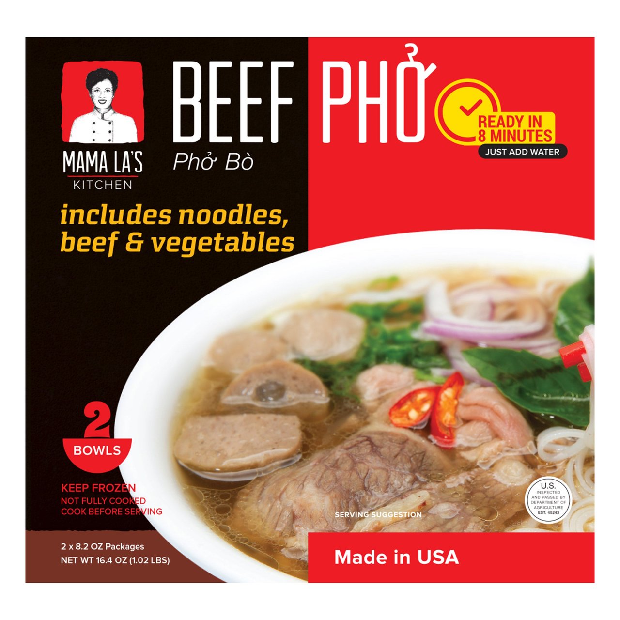 Mama La's Beef Pho, 2 Count, 16.4 oz - Image 1