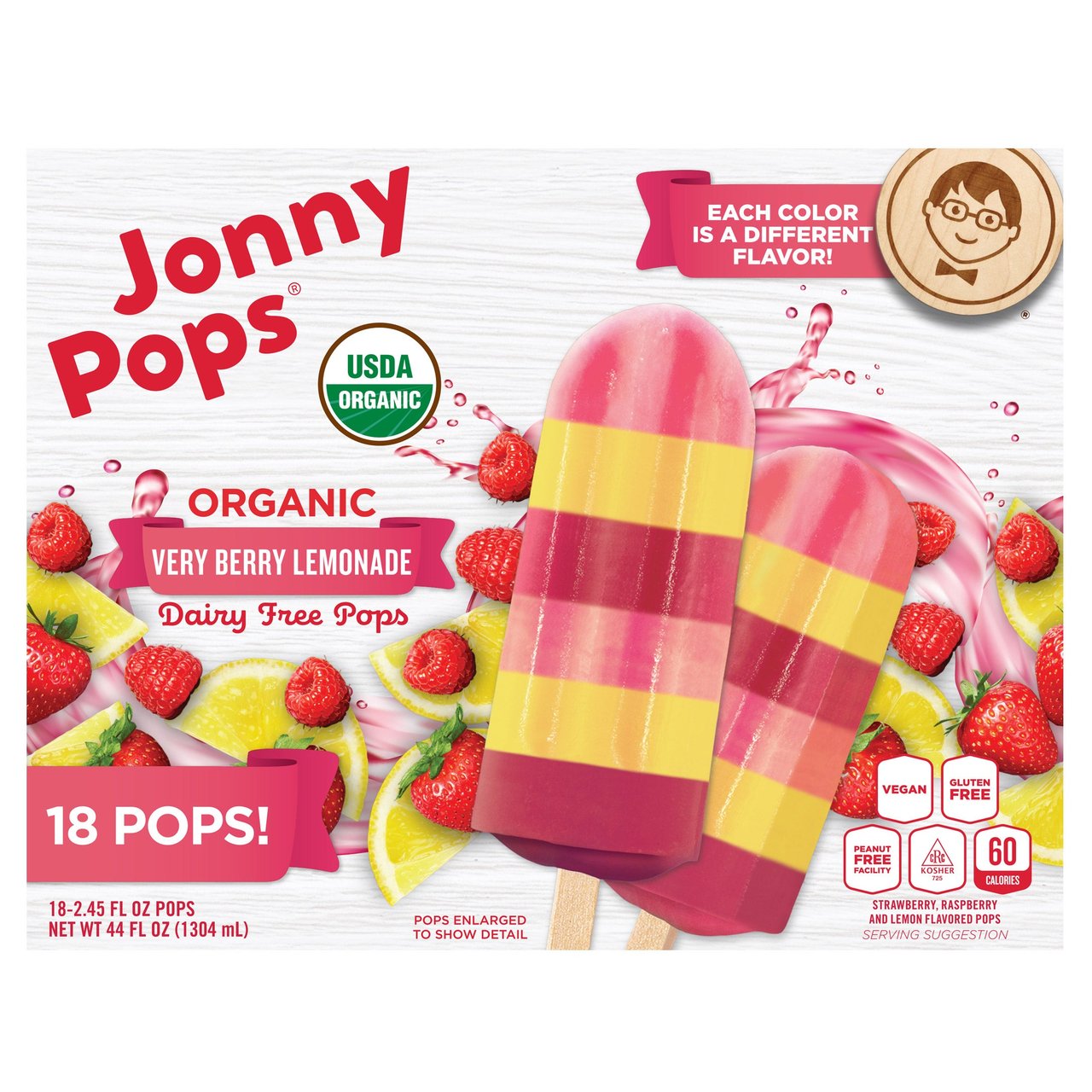 Jonny Pops Organic Berry Lemonade Stack 18 CT - Image 1