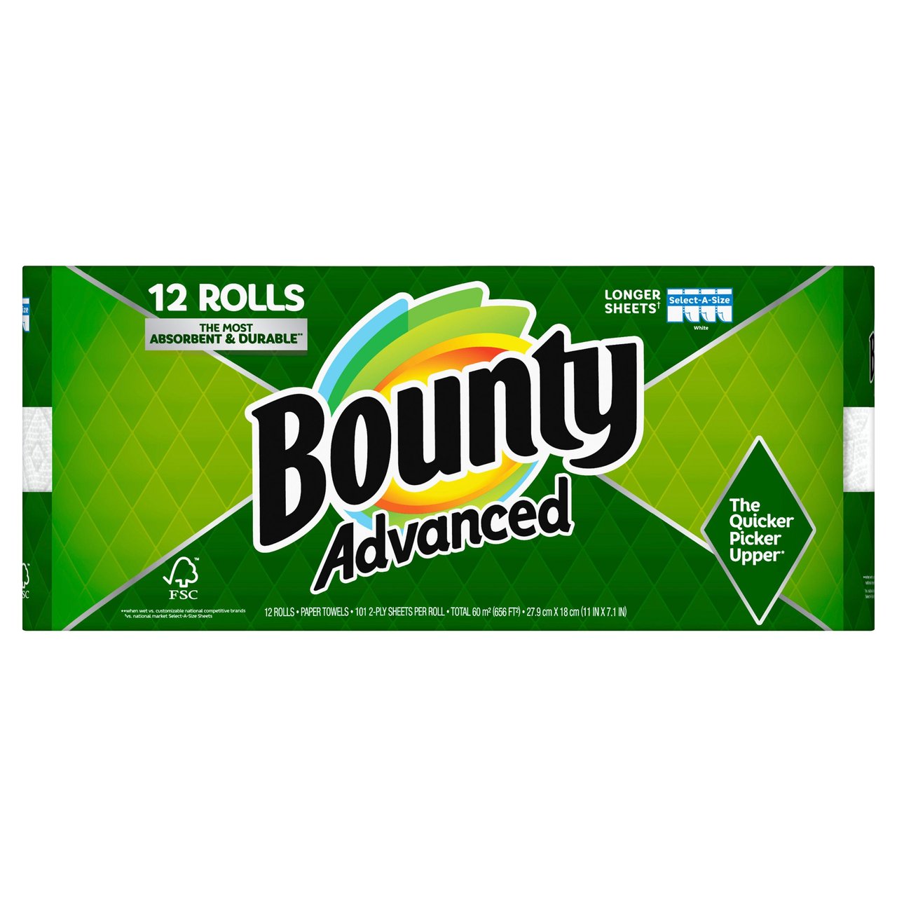 Bounty Advanced Paper Towel 656 Sq Ft 12 Rolls / 101 Sheets - Image 1