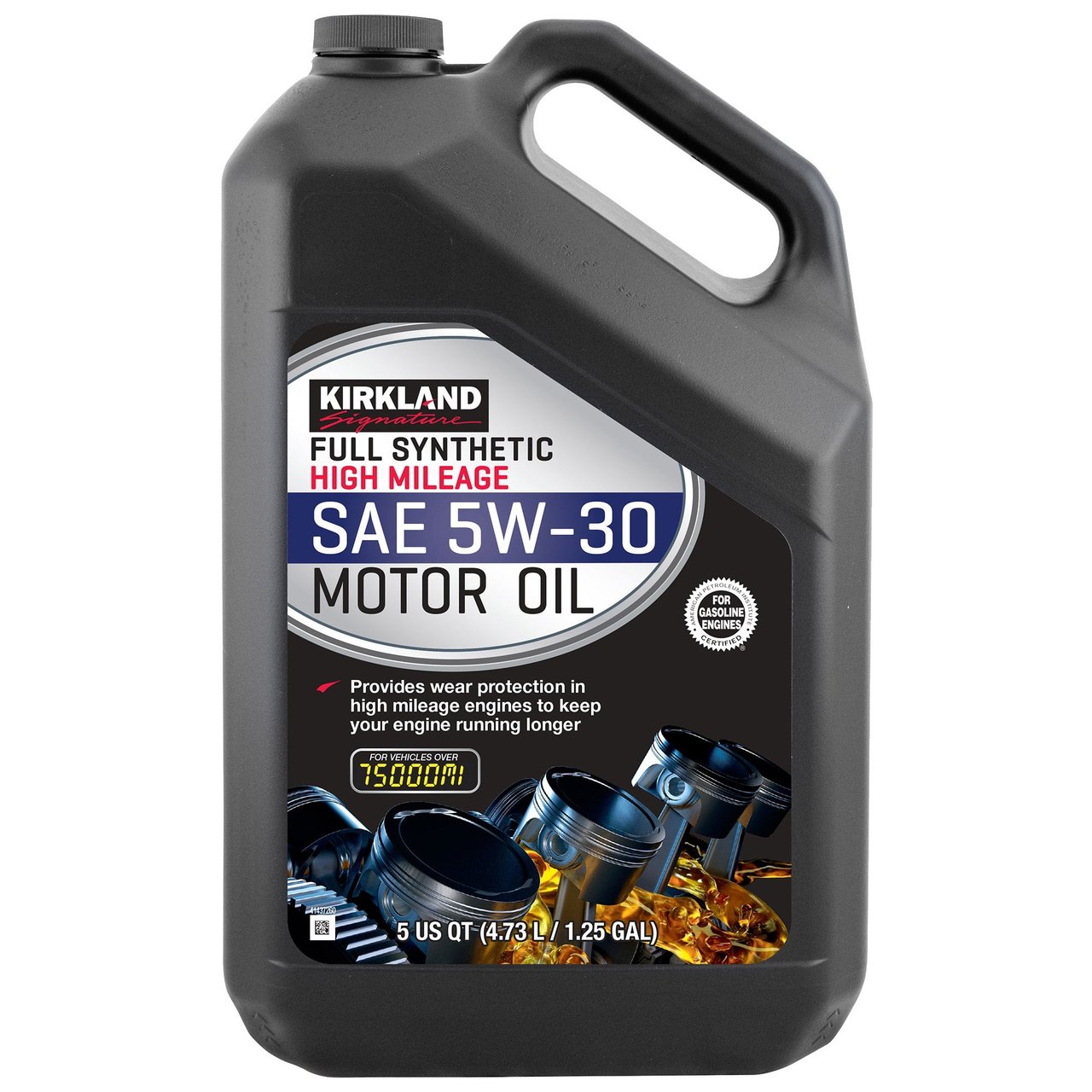 Kirkland Signature 5W-30 High Mileage Full Synthetic Motor Oil, 2-Pack (2 x 5 Quart) - Image 1