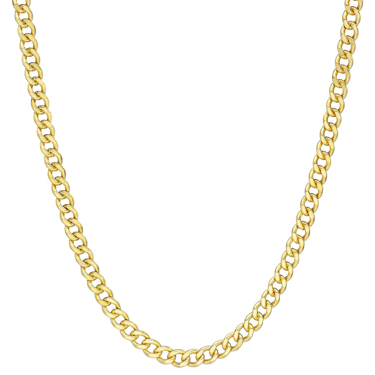 14KT Yellow Gold Mini Curb Necklace 18" Made in Italy - Image 1