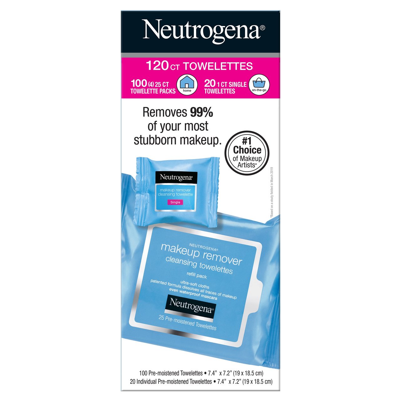 Neutrogena Makeup Remover Facial Towelettes 120 CT - Image 1