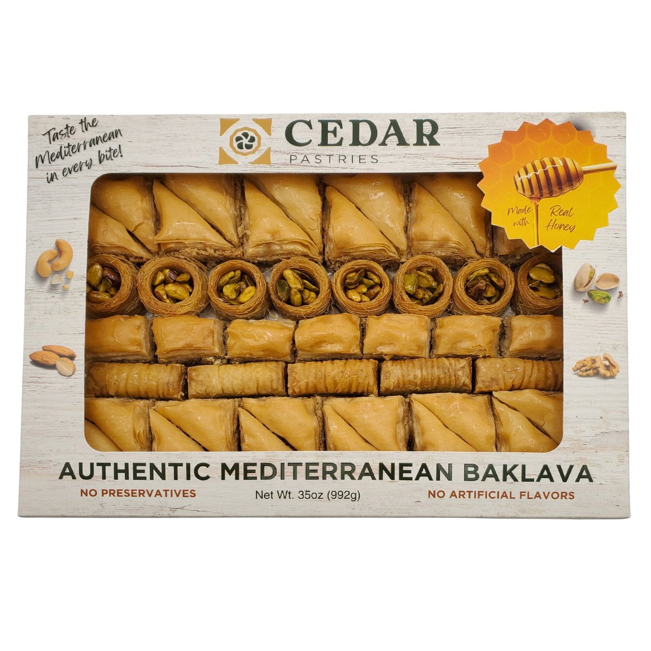 Cedar Pastries Mixed Baklava 35 oz (2.18 lbs) - Image 1