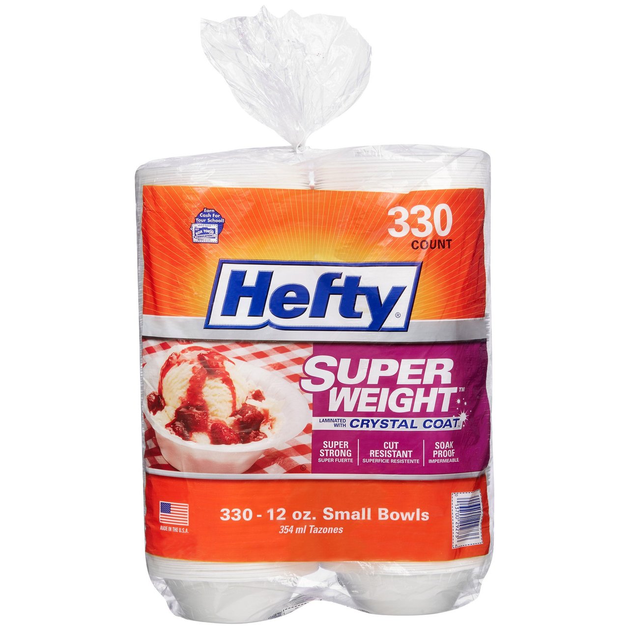 Hefty Super Weight 12 oz Foam Bowl, 330 Count - Image 1