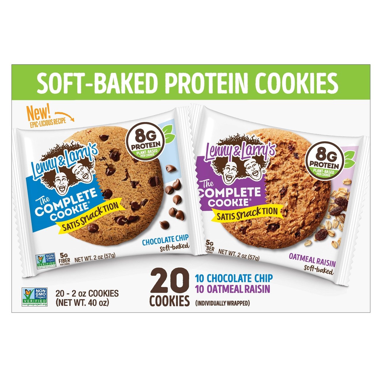 Lenny & Larry's The Complete Cookie, 20-Count / 2 oz