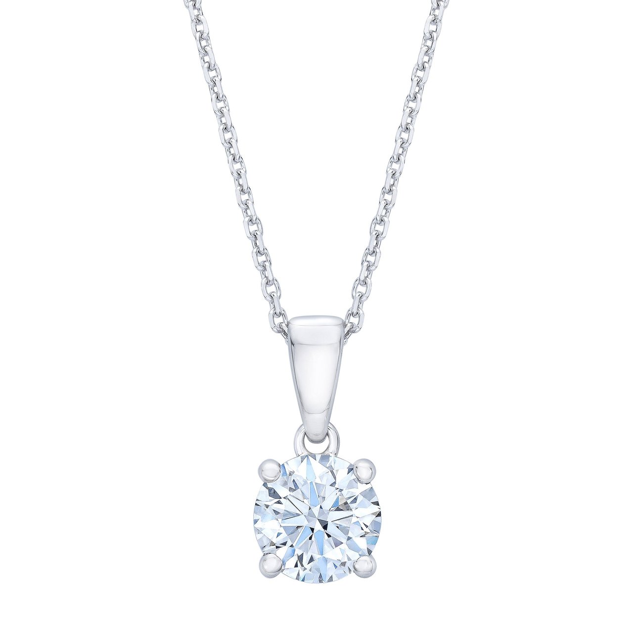1.08ct Round Brilliant Platinum Diamond Pendant, VS2 "G" Color - Image 1