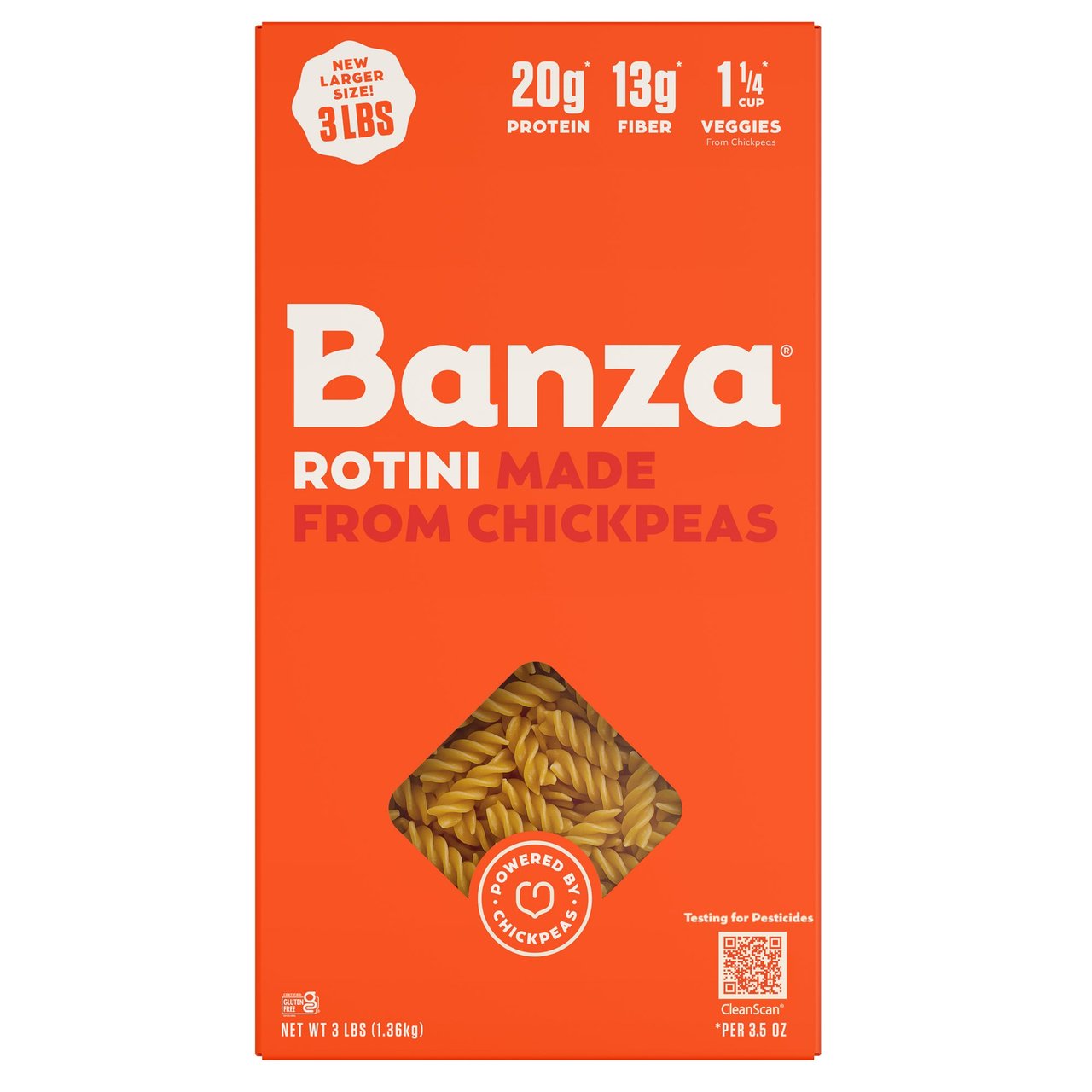 Banza Chickpea Rotini 3 Pound Box - Image 1