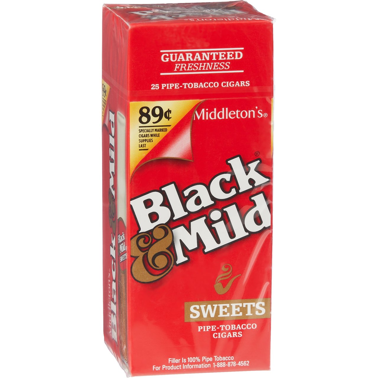 Black & Mild Sweets $0.89 Upright Single Plastic Tip 25 CT