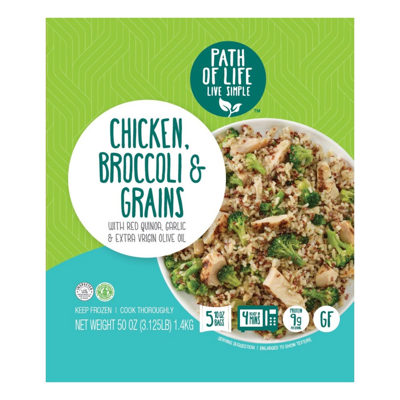 Path of Life Chicken, Broccoli & Grains 5/10 Ounce Bags - Image 1