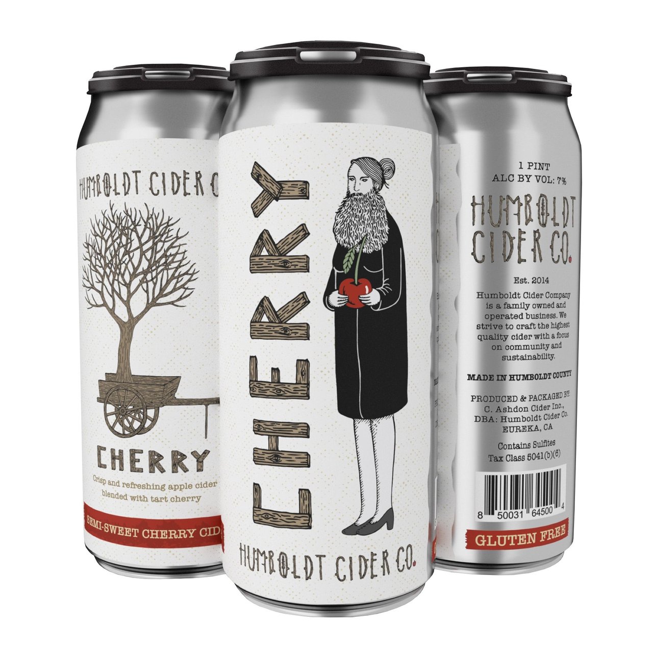 Humboldt Cider Co. Semi-Sweet Cherry Hard Cider, 4/16 oz Cans