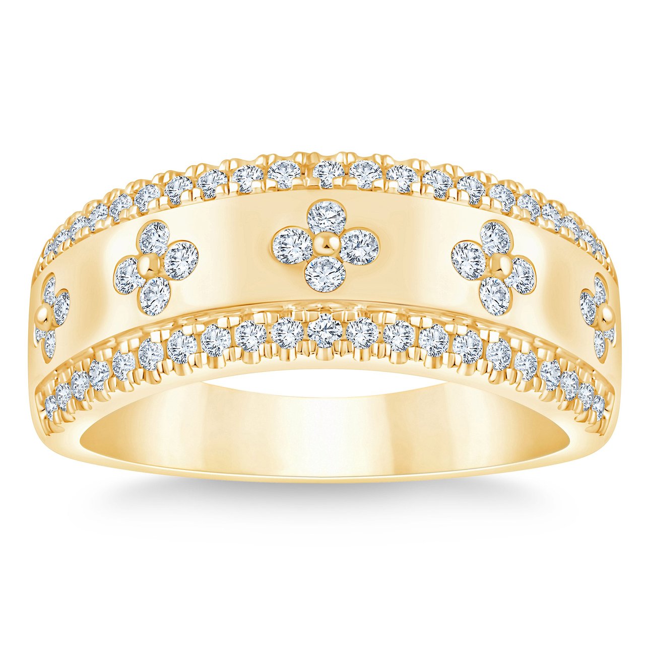 14KT Yellow Gold VS2 I 0.50 CTW Round Diamond Band Size 8 - Image 1