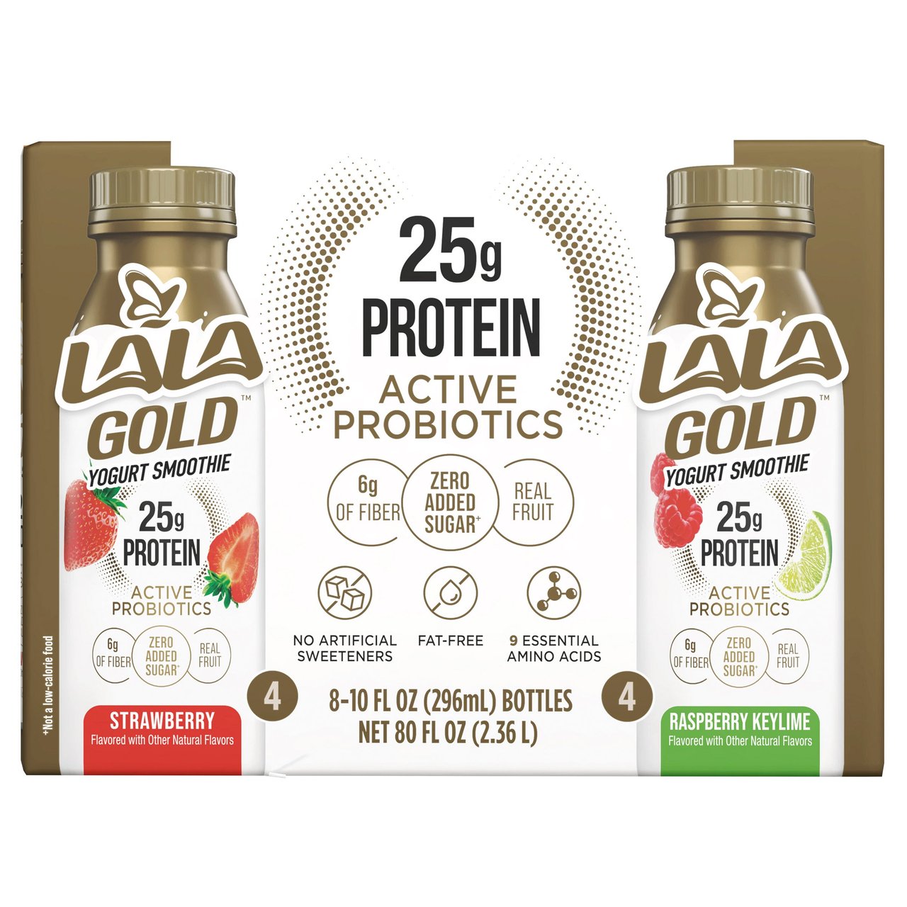 LALA Gold Smoothie 25g Protein, 8 Count, 10 Ounces Each - Image 1