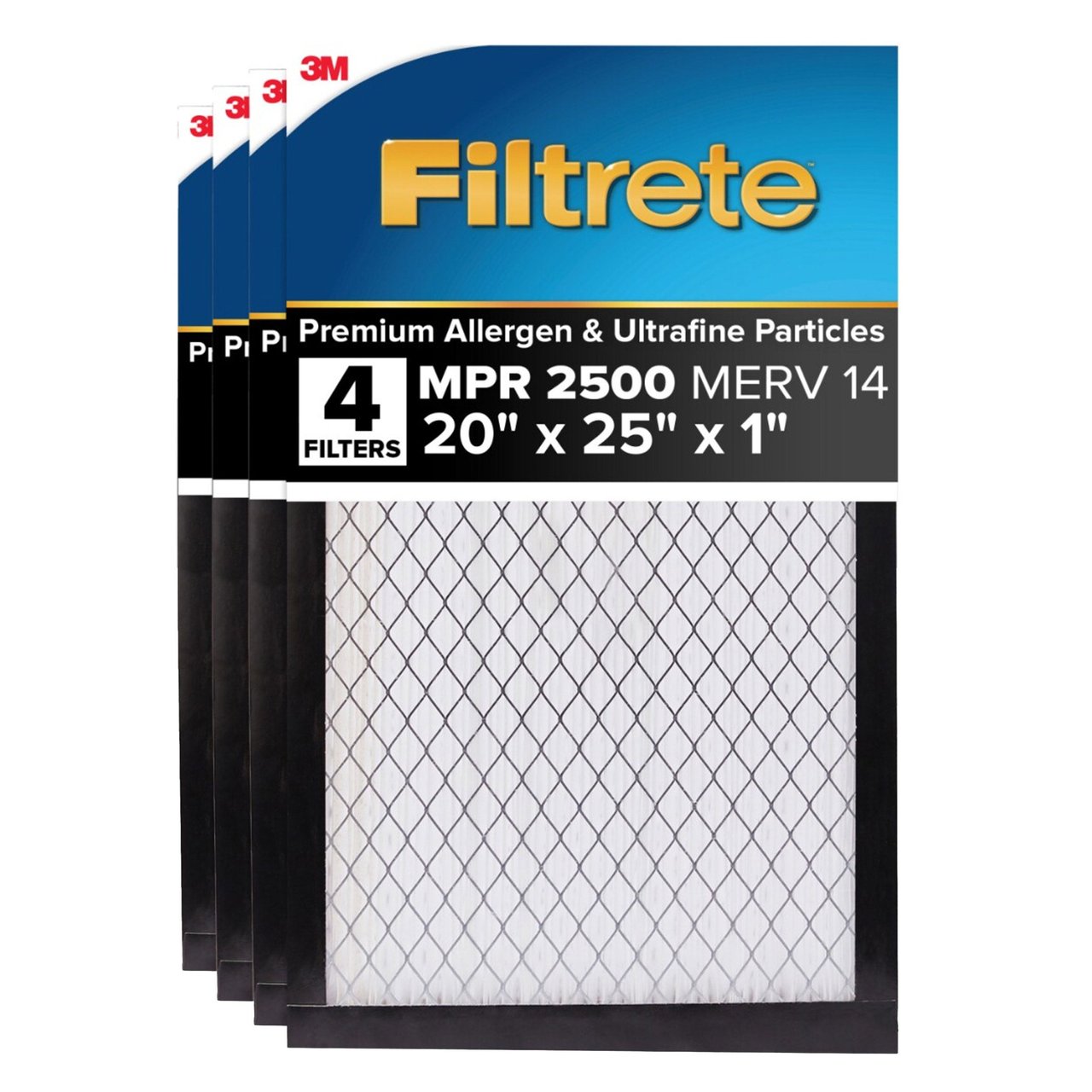 3M Filtrete 2500 Series 20x25x1 4-Pack Furnace Filter - Image 1