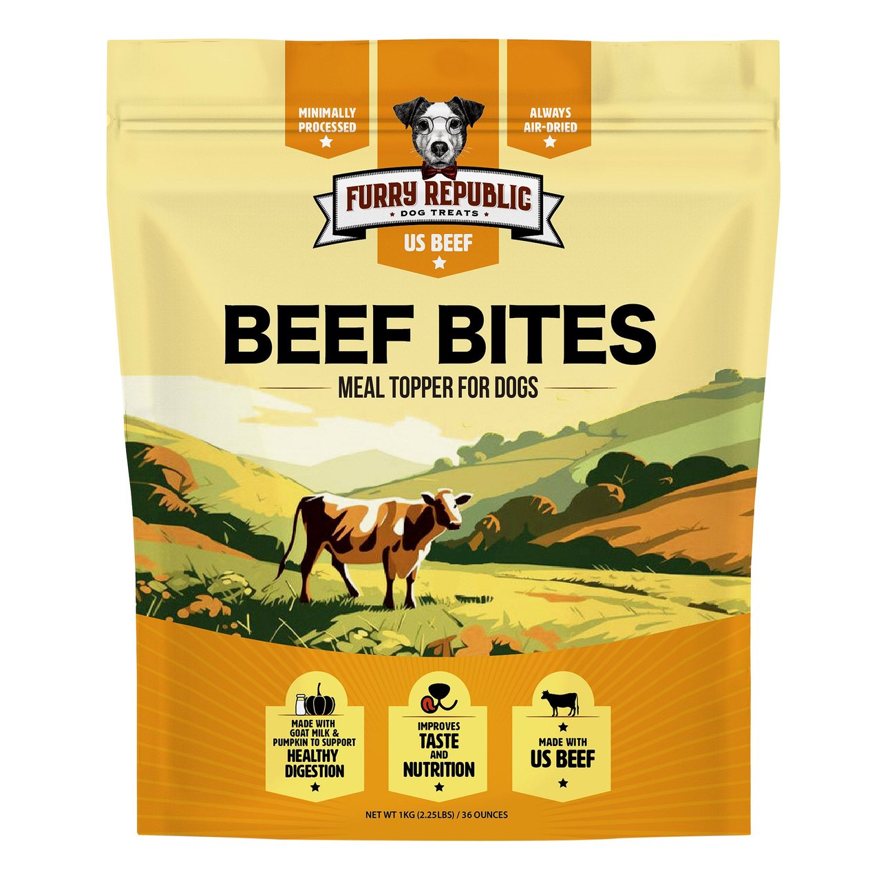 Furry Republic Beef Dog Meal Topper 2.25 lbs - Image 1