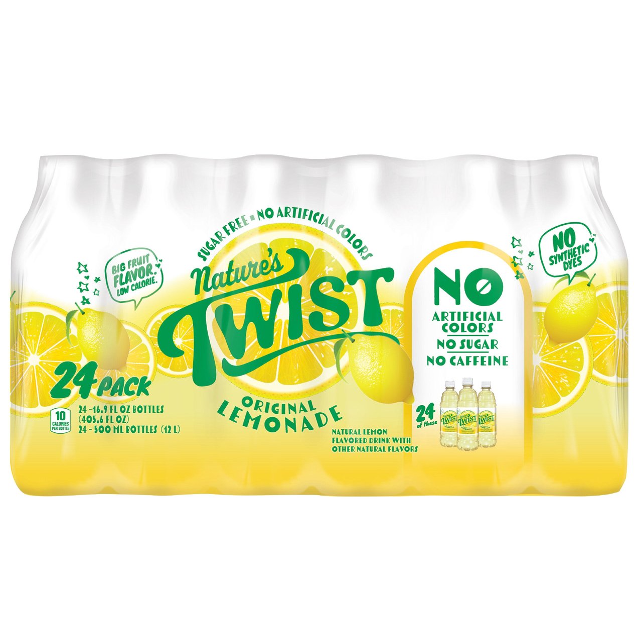 NATURE'S TWIST SUGAR FREE LEMONADE 24/16.9 OUNCE BOTTLES - Image 1