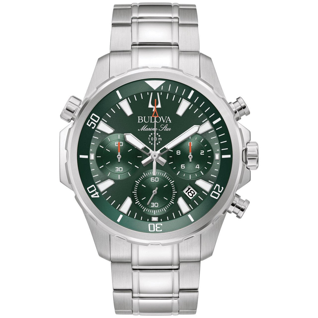 BULOVA MARINE STAR STAINLESS STEEL MENS QUARTZ WATCH 43MM - Image 1