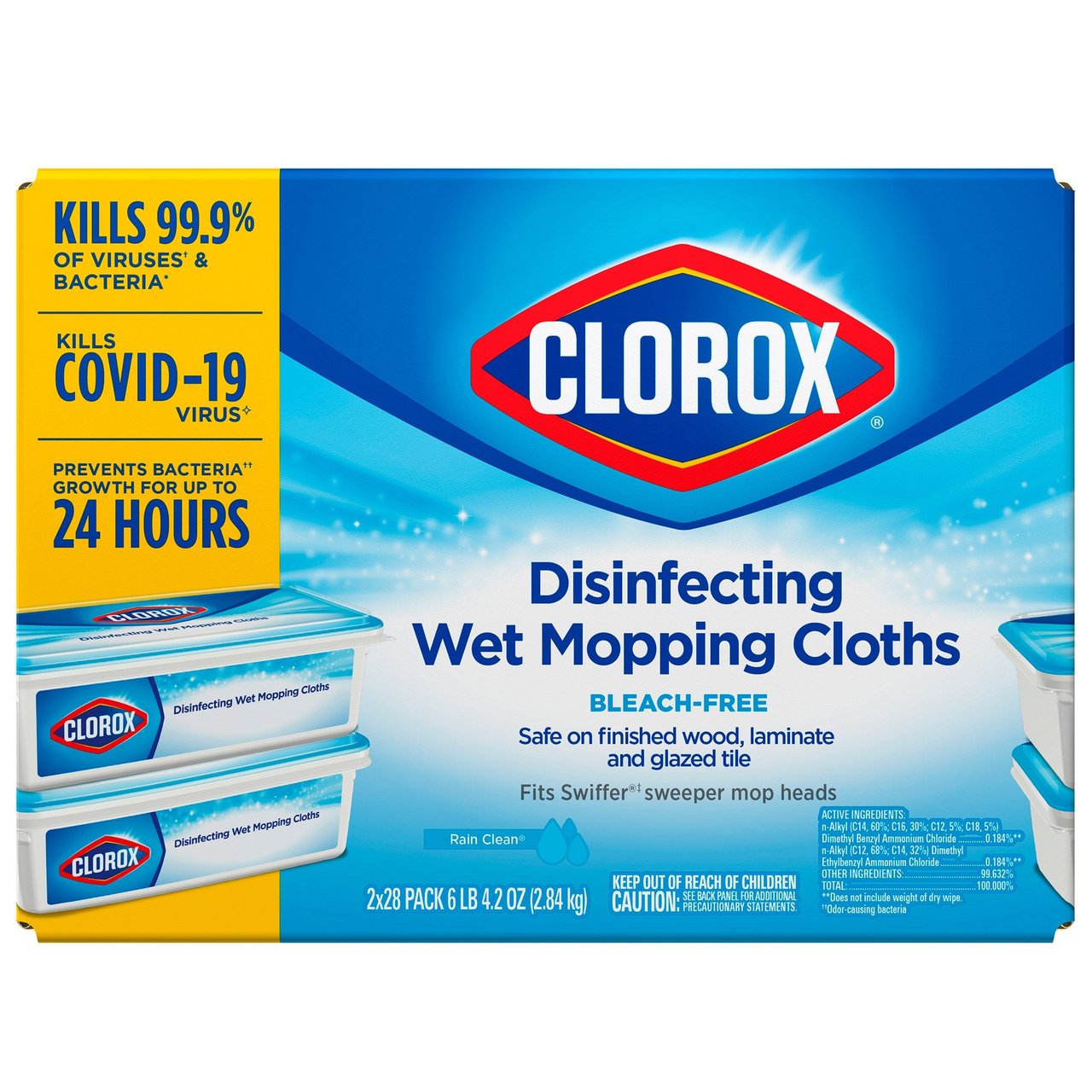 Clorox Disinfecting Wet Mopping Cloths, 28-Count, 2-Pack - Image 1