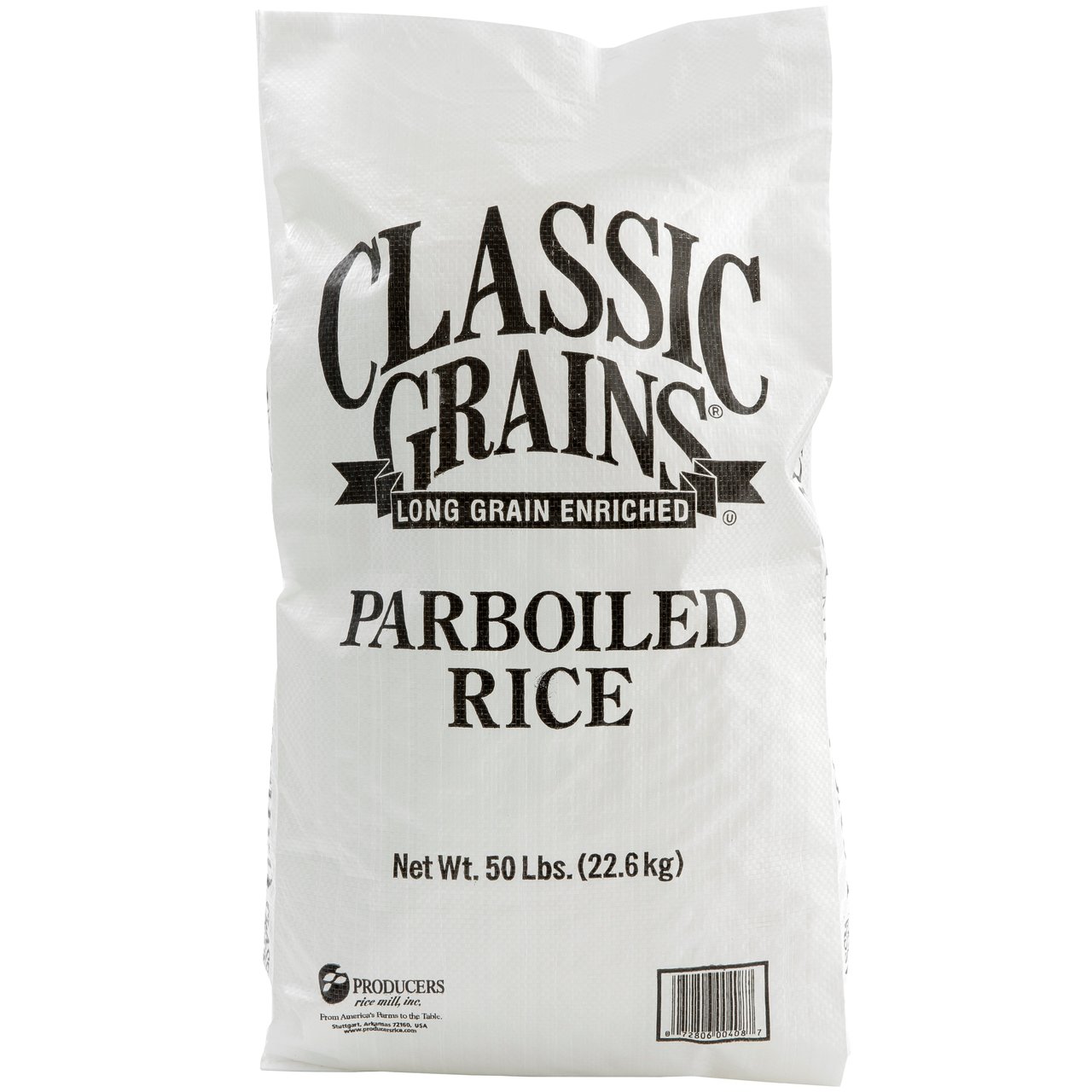 Classic Grains Enriched Parboiled Rice, Long Grain, 50 lbs