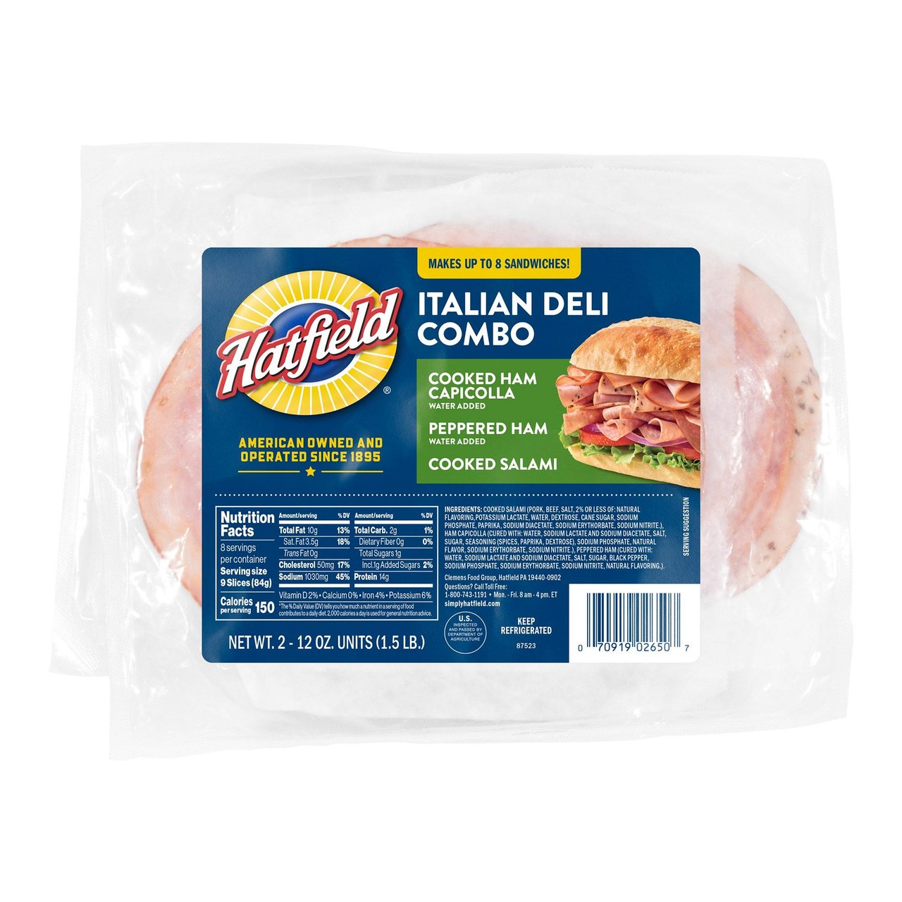 Hatfield Italian Deli Combo, 2/12 oz (1.5 lbs) - Image 1
