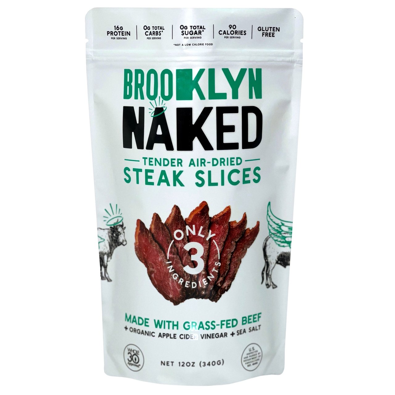 Brooklyn Biltong Naked Air Dried Steak Slices 12 Ounces - Image 1